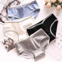 恋泽芯纯棉内裤女学生韩版少女高初中生可爱纯色女士中腰三角裤衩