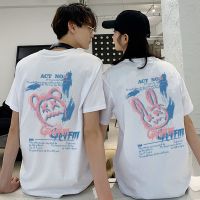 恋泽芯情侣短袖T恤ins潮纯棉宽松小众设计感韩版原宿风体恤衫男装潮流t