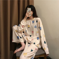 恋泽芯大码春秋季长袖睡衣女夏冬季卡通学生可爱女士长裤休闲家居服套装