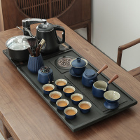 天然乌金石茶盘套装家用茶台茶海全自动防烫陶瓷日式功夫茶具套装