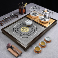 乌金石茶盘套装全自动一体底部上水实木黑檀木小型家用排水式