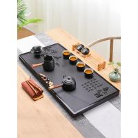 天然乌金石茶盘家用创意简约大号整块原石石材石头茶台黑金石茶海