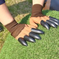 防刺透气种植挖土园艺手套园林种花养花防滑耐磨劳保手套带爪工具