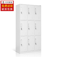 红星鼎龙 更衣柜员工柜九门带锁铁皮柜健身房储物柜浴室寄存柜