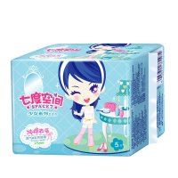 七度空间 (SPACE7)少女系列 纯棉 超薄夜用 卫生巾 275mm*5片