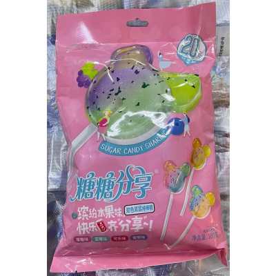 L.欢乐猴糖糖分享棒棒糖180g20支/袋