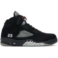 官方正品Nike Jordan 5 Retro黑色-校队红-金属银 男士中低帮篮球鞋136027-010 缓震舒适