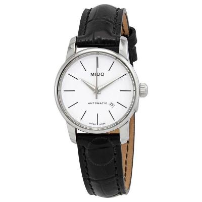 [官方正品]美度(MIDO)瑞士手表 Baroncelli 贝伦赛丽系列 皮带白盘 机械表女 M7600.4.76.4