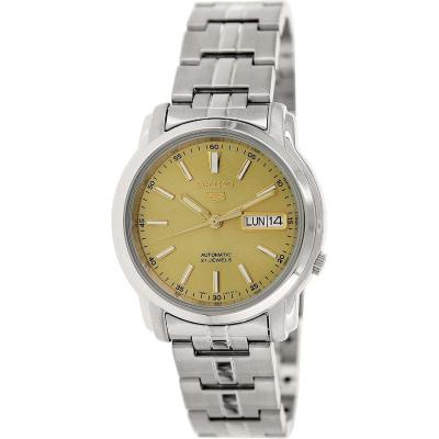 [官方正品]精工SEIKO 女士手表5号系列时尚休闲 商务经典金色表盘100米防水自动机械手表 SNKL81