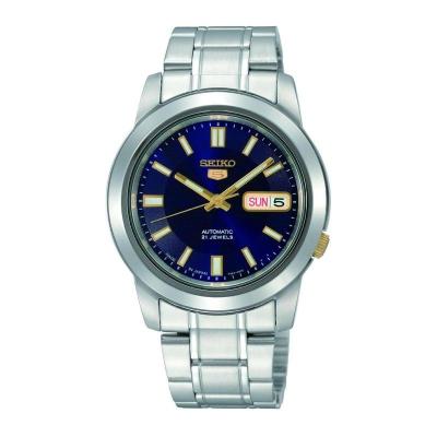 [官方正品]精工SEIKO 男士手表5号系列商务经典 时尚气质蓝色表盘30米防水自动机械手表 SNKK11J1