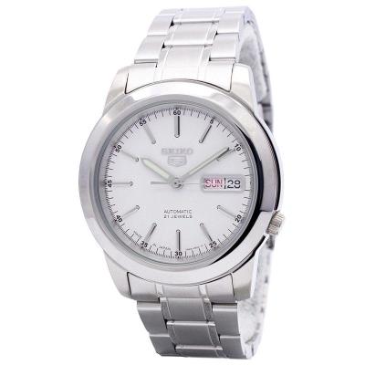 [官方正品]精工SEIKO 男士手表5号系列商务经典 时尚气质银色表盘30米防水自动机械手表 SNKE49J1