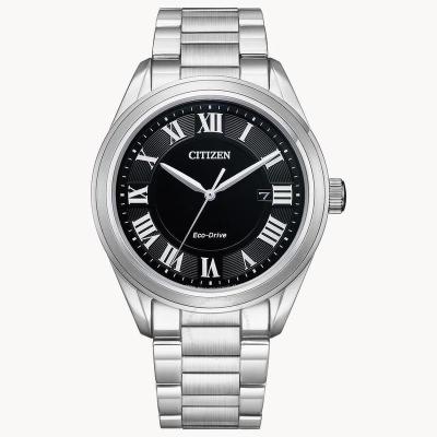 西铁城(Citizen) 男表Arezzo 黑色表盘男士石英手表 AW1690-51E