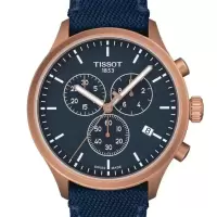 天梭(TISSOT)男表Chronograph 男士纺织蓝色表盘计时石英手表