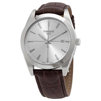 天梭(TISSOT)男表Gentleman 石英银色表盘l 男士手表 T127.410.16.031.01