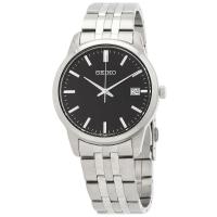 精工(SEIKO) Essential 石英黑色表盘 男士石英手表 SUR401P1