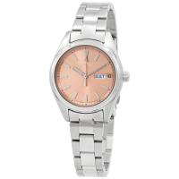 精工(SEIKO)女士 Essentials 不锈钢桃色表盘经典百搭时尚石英手表SUR351P1