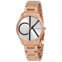 [官方正品]卡尔文·克莱恩(Calvin Klein)女士Time 不锈钢银色表盘石英手表