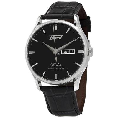 天梭(TISSOT)Visodate Powermatic 80 自动黑色表盘男士机械手表 T1184301605100