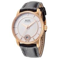 美度(Mido) Baroncelli 商务百搭 经典时尚 日历皮革表带女士机械手表 M0072076603626