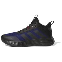 adidasOwnTheGame低帮篮球鞋男款黑蓝全掌CloudfoamADIWEAR耐磨