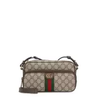 古驰(GUCCI)女包时尚拼色帆布单肩包可调节肩带斜挎包女士腋下包 女生礼物