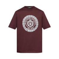 Versace/范思哲圆领短袖T恤男直下摆休闲舒适徽标装饰日常百搭