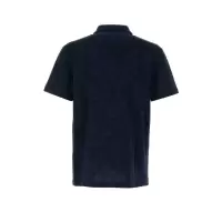 Versace男士短袖尖领纽扣棉质休闲T恤