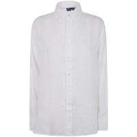 Polo Ralph Lauren女士oversize版型亚麻圆下摆短袖上衣