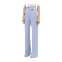 Chloe女士休闲裤棉质舒适直筒腰带环纽扣开合