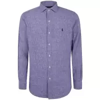 Polo Ralph Lauren纯亚麻长袖运动衬衫男透气休闲商务工装衬衫