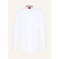 雨果博斯(HUGO BOSS)男士修身立领棉质衬衫宽背幅隐形扣可调节袖口 Slim Fit