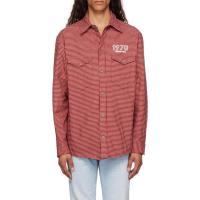 KENZO男士棉质长袖衬衫翻领弧形下摆徽标刺绣商务休闲两用