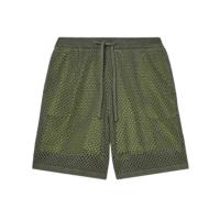 KENZO棉质网眼刺绣针织钩编短裤男宽松弹性腰身图案口袋休闲短裤