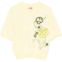 KENZO女士短袖T恤 白色碎花刺绣春夏季时尚休闲基础款