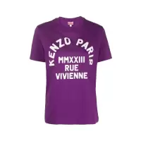 KENZO紫色短袖logo印花女士休闲T恤