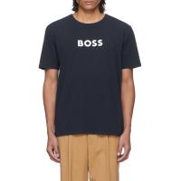 Hugo boss男士徽标印花短袖T恤棉氨纶混纺休闲舒适圆领直下摆设计