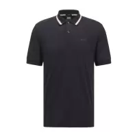 Hugo boss经典百搭短袖POLO衫 平直下摆时尚休闲上衣 徽标细节条纹设计男装