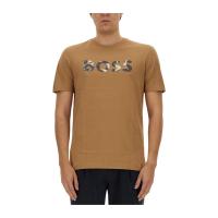 男士T恤 2024夏季经典简约休闲百搭徽标细节舒适棉质圆领短袖棕色