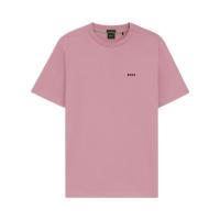 Hugo Boss棉弹性运动短袖T恤男圆领撞色标志跑步训练衫