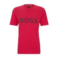 Hugo Boss男款浅粉色短袖T恤圆领棉质休闲舒适透气百搭上衣