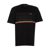 Hugo Boss纯棉圆领短袖T恤男简约直下摆徽标装饰夏季百搭基础款