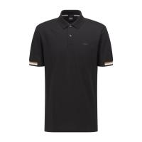 HUGO BOSS男士POLO衫 黑色徽标时尚流行夏季舒适透气凉爽通勤商务休闲短袖