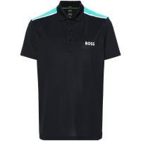 HUGO BOSS男士T恤暗蓝拼接LOGO休闲百搭基础款