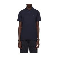 Hugo boss 男士运动T恤罗纹针织翻领袖口经典百搭黑色吸汗短袖50507803-404