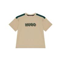 Hugo boss氨纶透气短袖T恤男童圆领直下摆夏季休闲服装