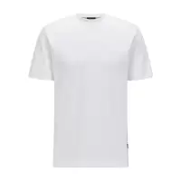 雨果博斯(HUGO BOSS)白色短袖圆领平纹针织男式休闲T恤