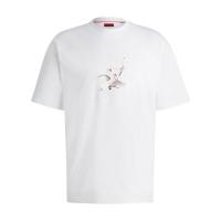 Hugo boss天鹅图案宽松型男款个性短袖T恤休闲舒适圆领设计