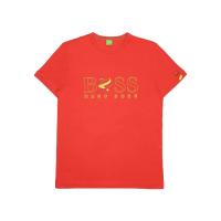 Hugo boss男款红色圆领短袖T恤休闲舒适透气平直下摆设计