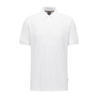 雨果博斯(HUGO BOSS)男士白色徽标短袖Polo衫翻折领半开合