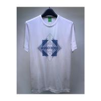 Hugo boss男士白色徽标圆领短袖T恤棉质舒适休闲百搭时尚上衣
